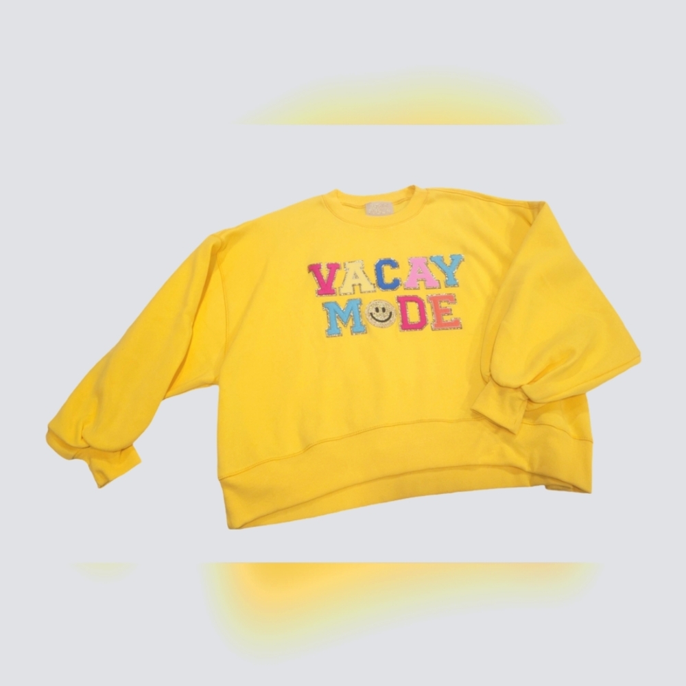 Judith March yellow Vacay Mode sweater size Small